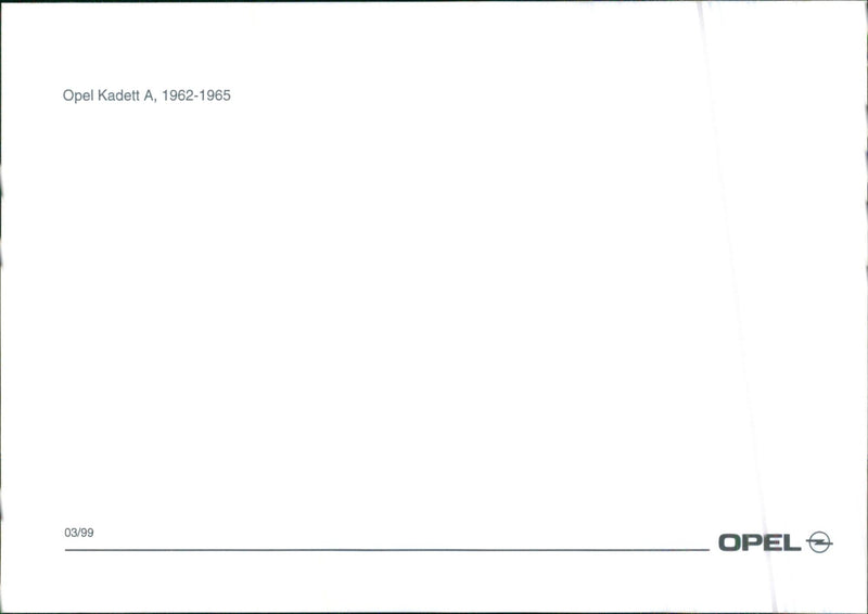 1962-1965 Opel Kadett A - Vintage Photograph