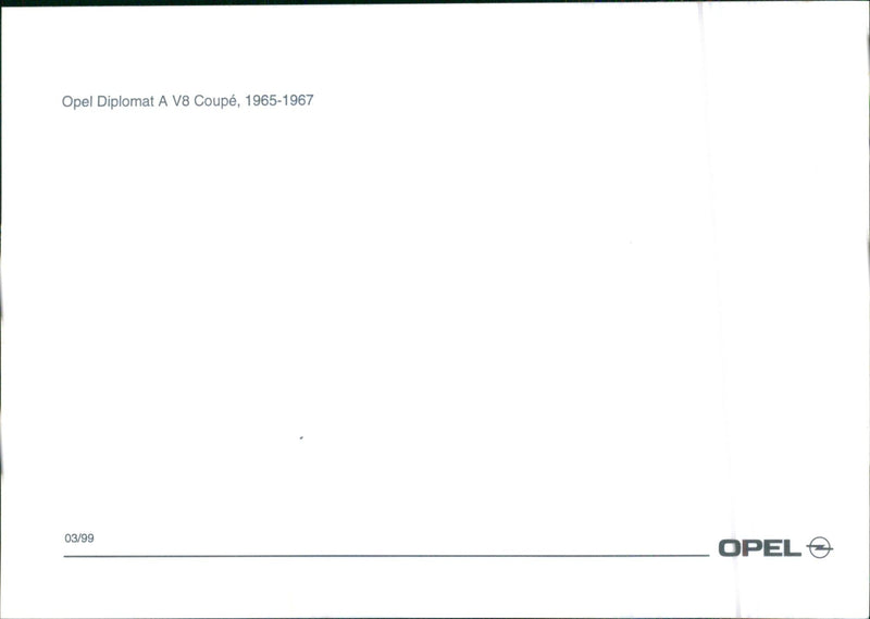 1965-1967 Opel Diplomat A V8 Coupe - Vintage Photograph