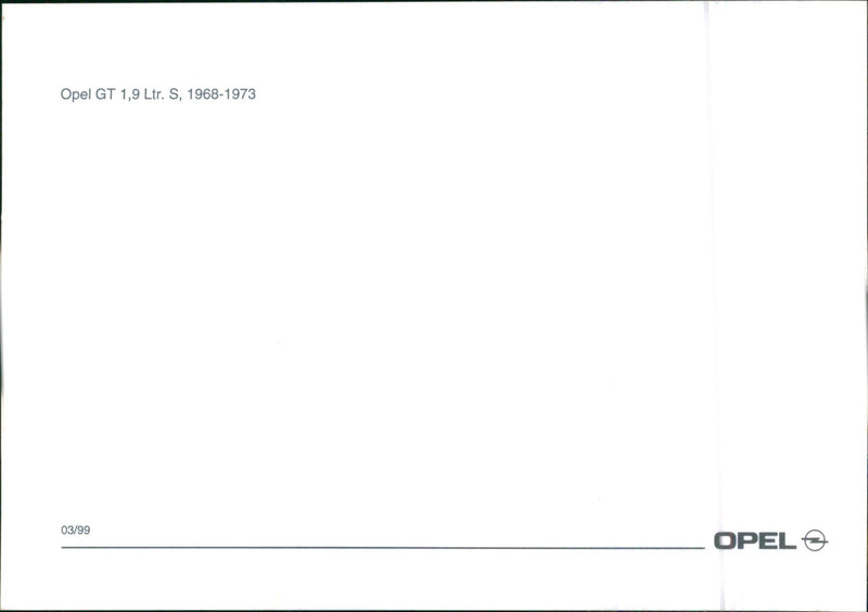 1968-1973 Opel GT 1.9 Ltr. S - Vintage Photograph