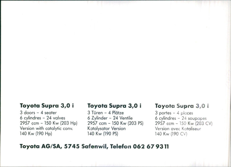 Toyota Supra - Vintage Photograph