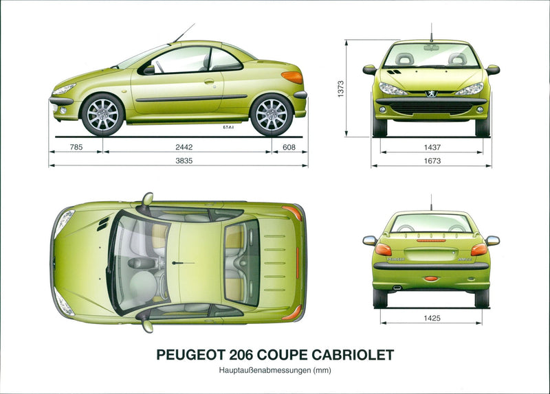2000 Peugeot 206 Coupe Cabriolet - Vintage Photograph