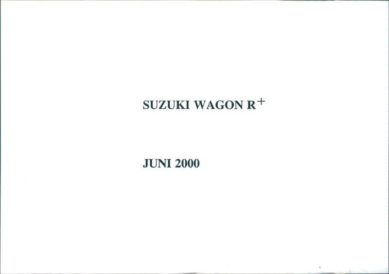 Suzuki Wagon R+ - Vintage Photograph