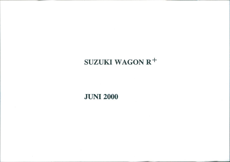 Suzuki Wagon R+ - Vintage Photograph