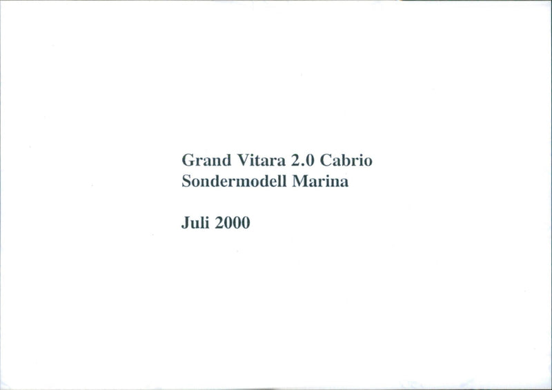 Suzuki Grand Vitara 2.0 Cabrio Marina - Vintage Photograph