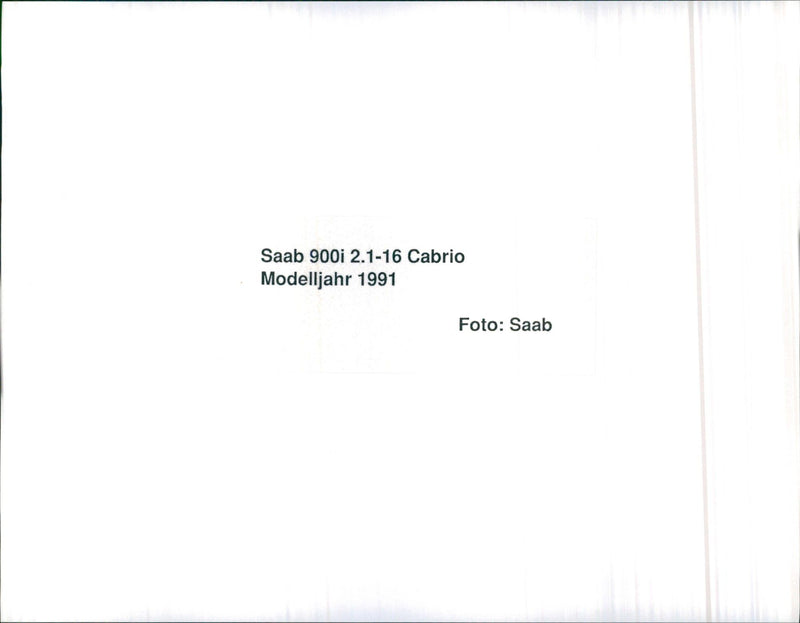1991 Saab 900i 2.1-16 Cabrio - Vintage Photograph