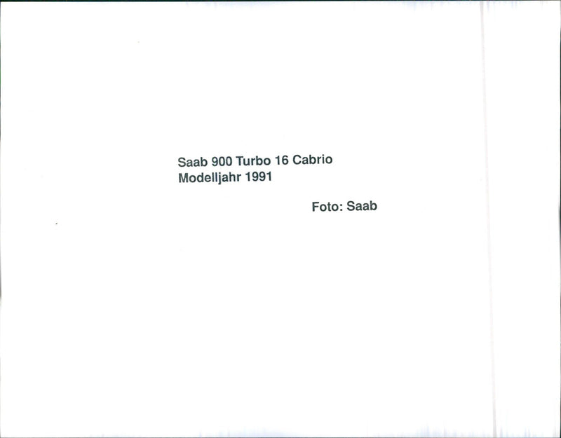 1991 Saab 900 Turbo 16 Cabrio - Vintage Photograph