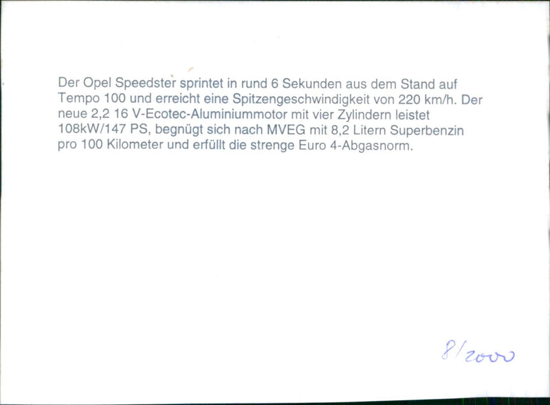 Opel Speedster - Vintage Photograph