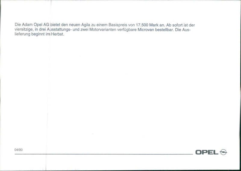 Opel Agila - Vintage Photograph