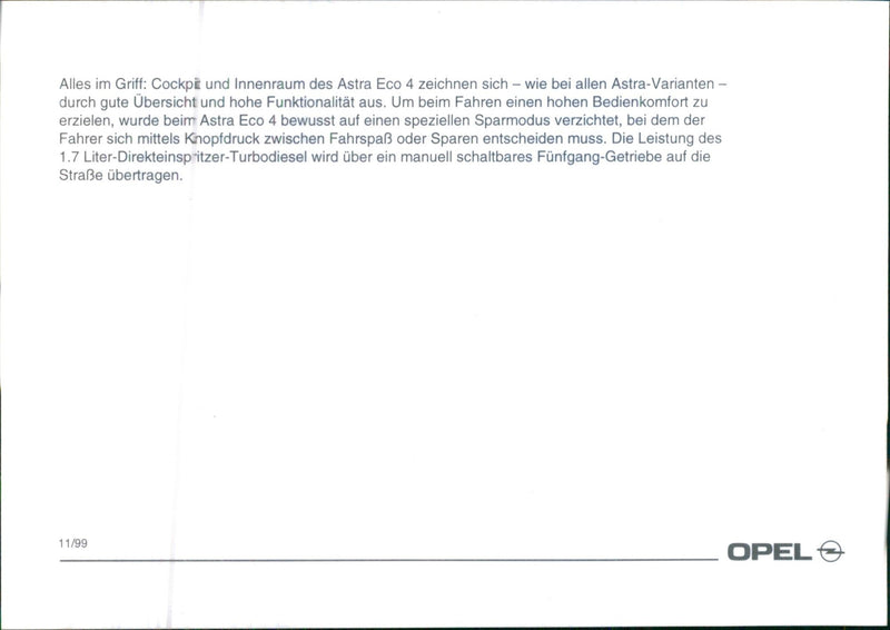 Opel Astra Eco 4 - Vintage Photograph