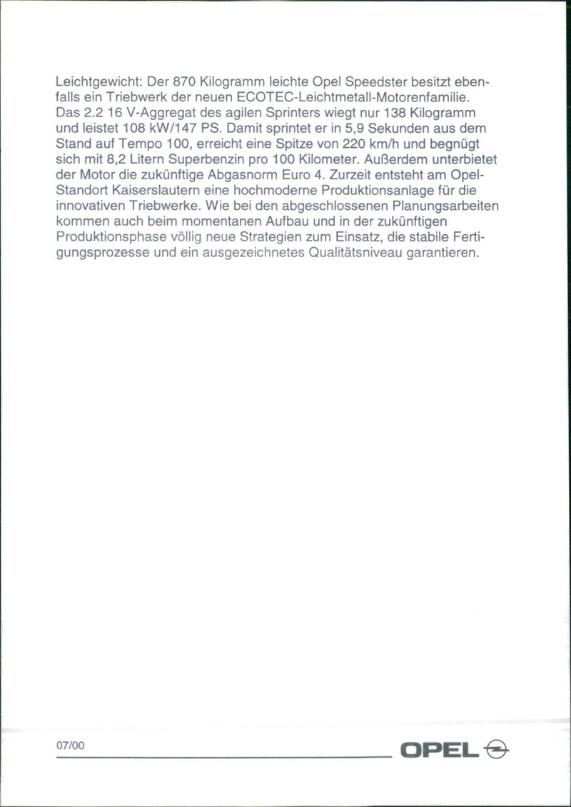 Opel 2000 - Vintage Photograph