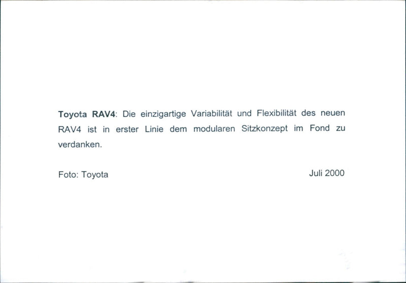 2000 Toyota Rav-4 - Vintage Photograph