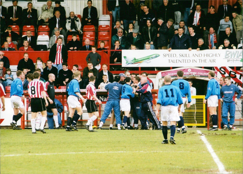 Doncaster Rovers Football Club and Stevenage Football Club. - Vintage Photograph