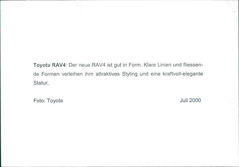 2000 Toyota Rav-4 - Vintage Photograph