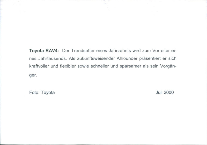 2000 Toyota Rav-4 - Vintage Photograph