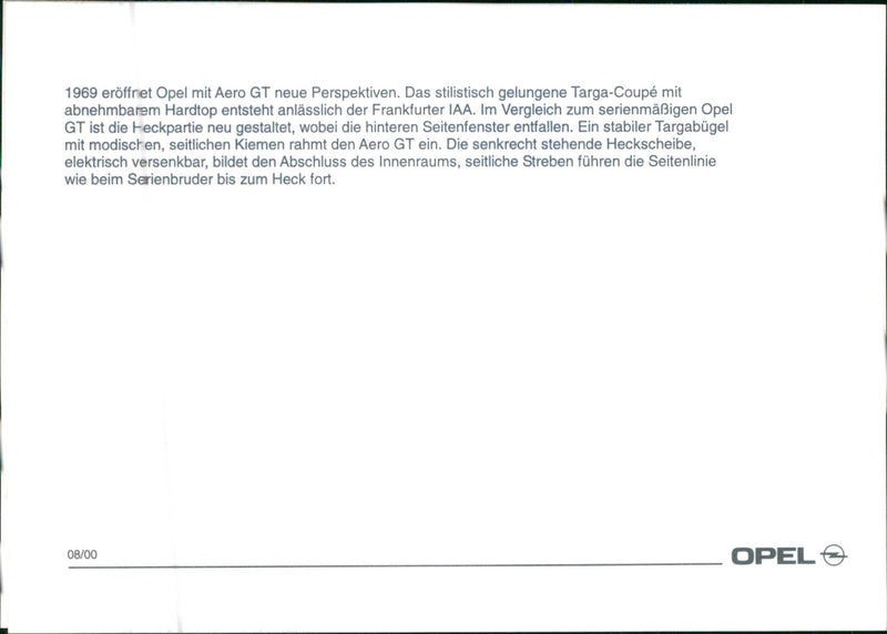 2000 OPEL Aero GT - Vintage Photograph