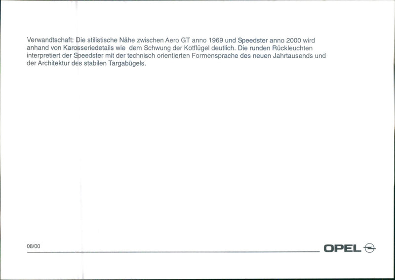 2000 OPEL Speedster - Vintage Photograph