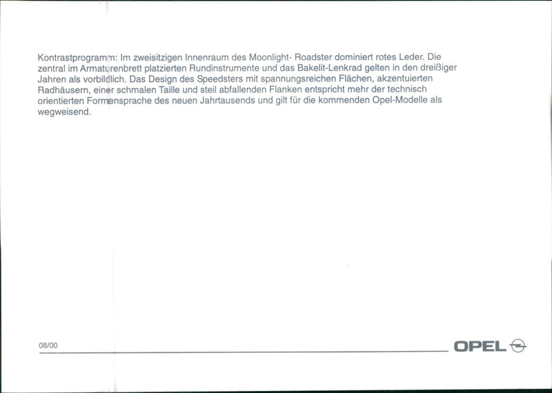 2000 OPEL Moonlight Roadster - Vintage Photograph