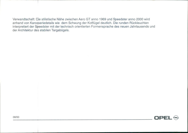 2000 OPEL  Speedster anno - Vintage Photograph