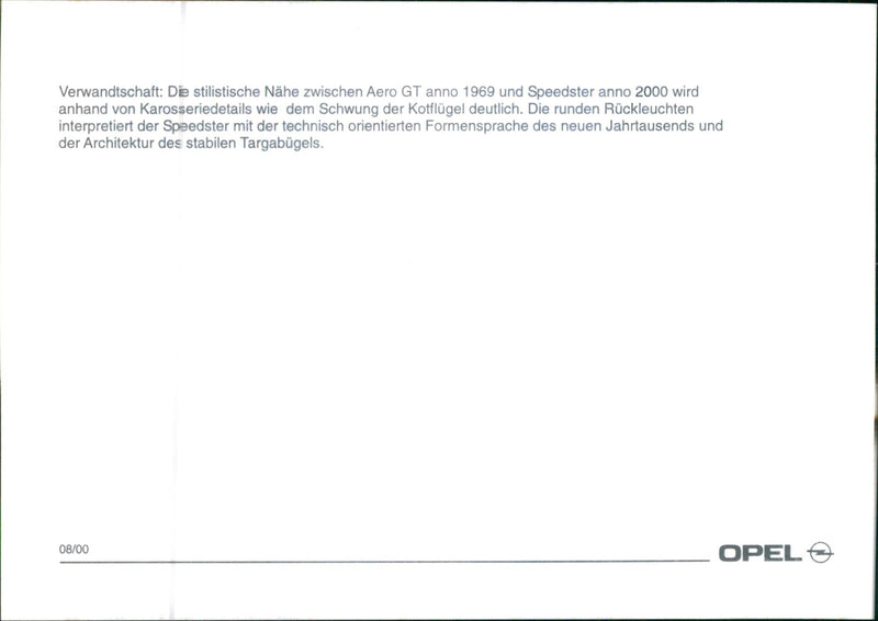 2000 OPEL Speedster - Vintage Photograph