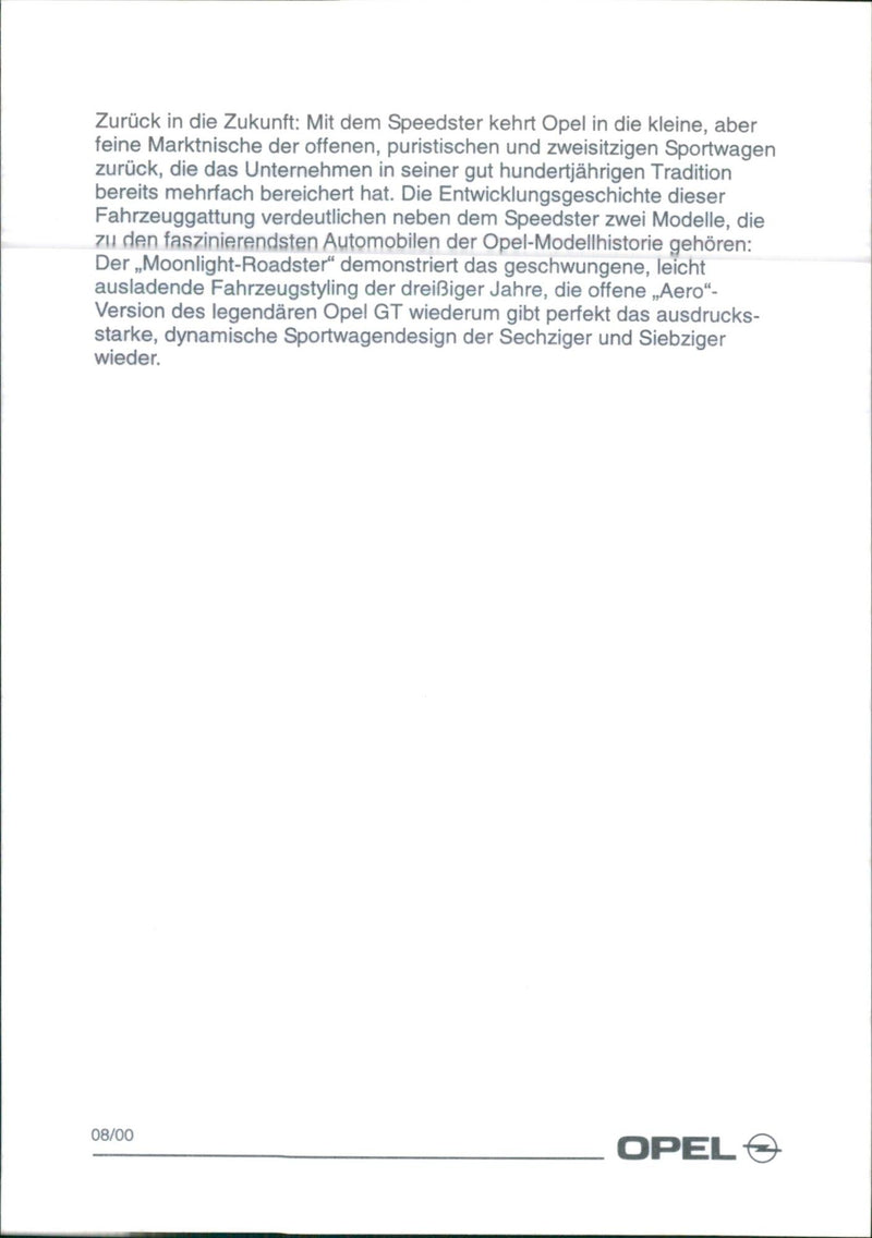 2000 OPEL Roadster - Vintage Photograph