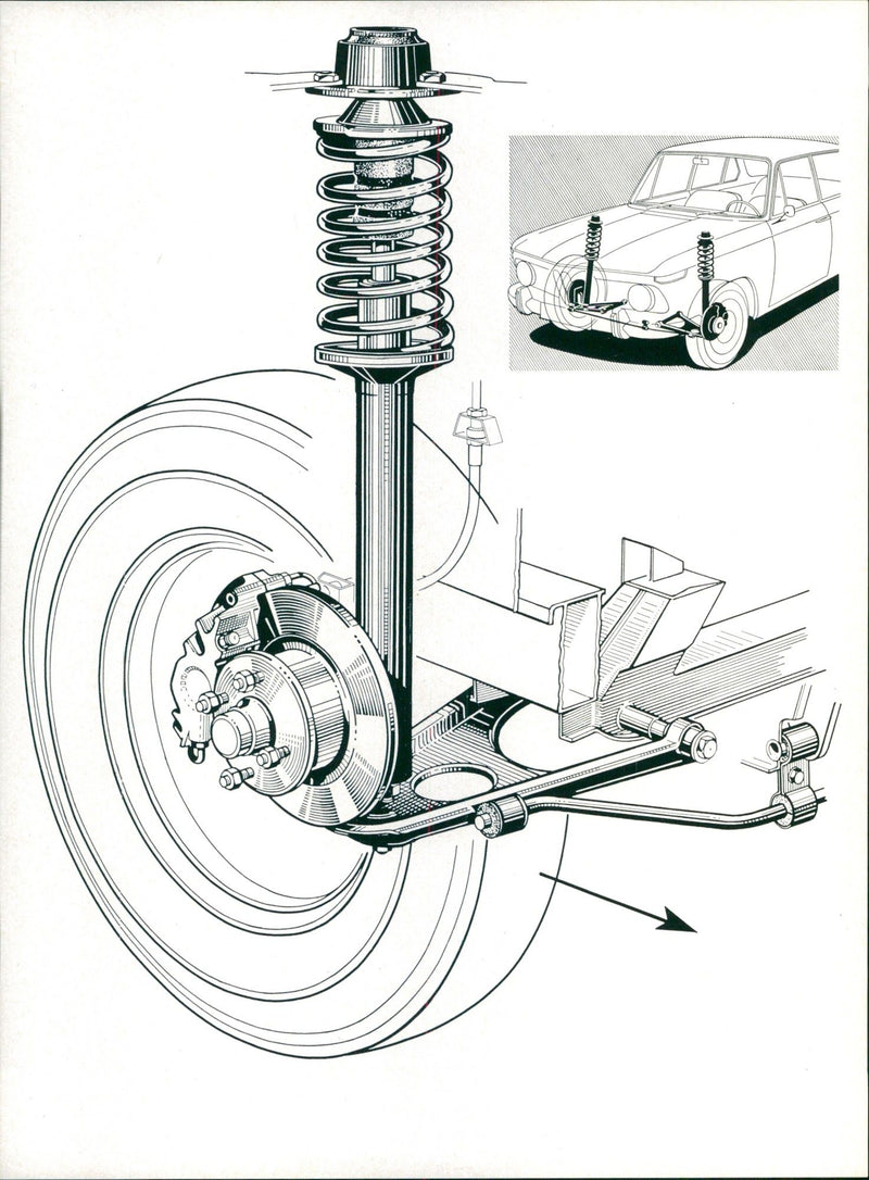 BMW 1500 Front Suspension - Vintage Photograph