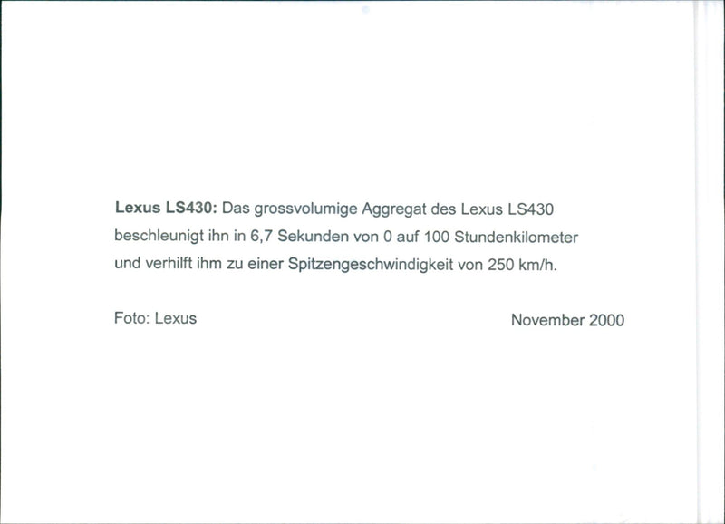 Lexus LS430 2000 - Vintage Photograph