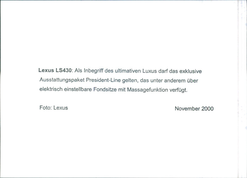 Lexus LS430 2000 - Vintage Photograph