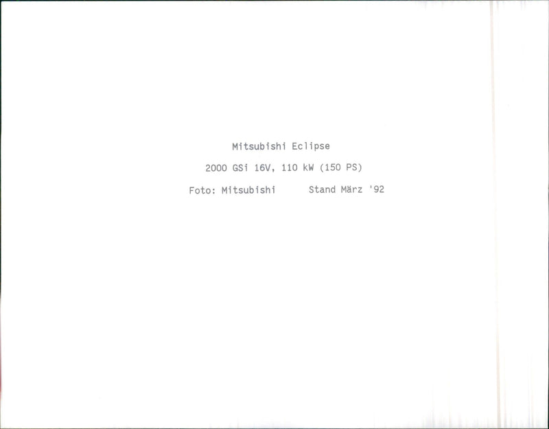 Mitsubishi Eclipse 2000 GSi-16V - Vintage Photograph
