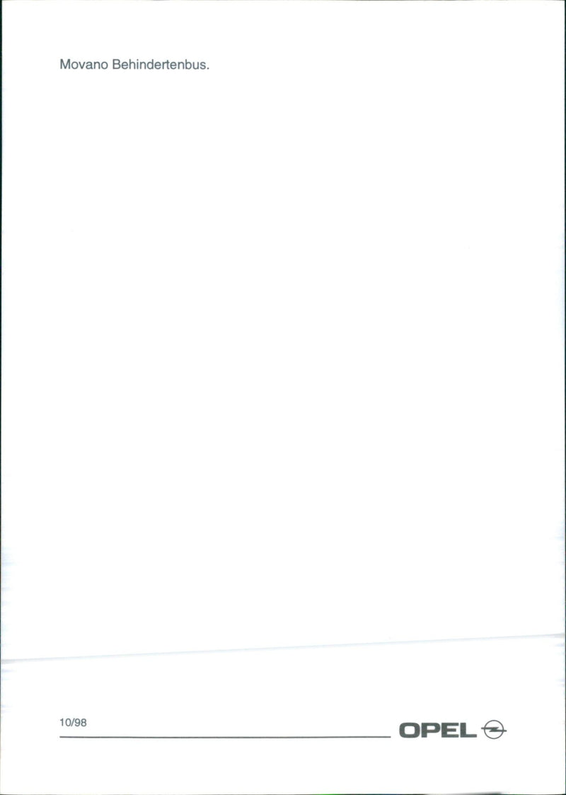 Opel 'Movano' 98 - Vintage Photograph