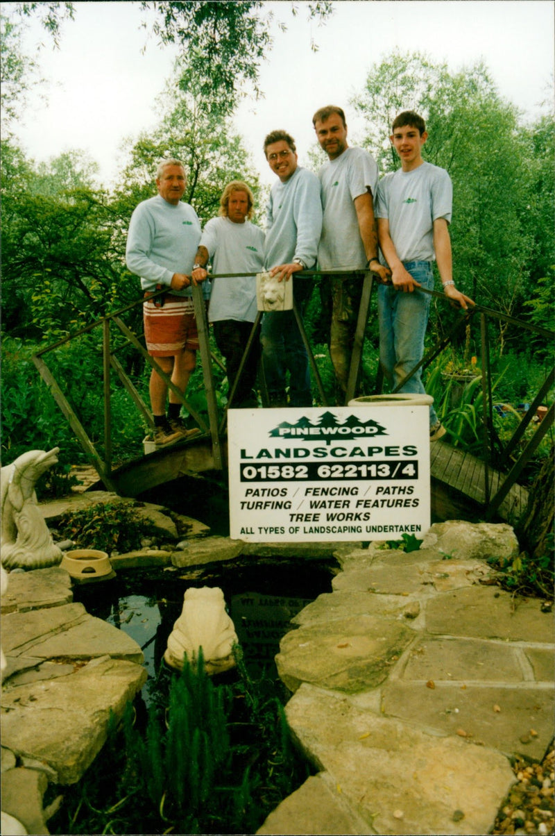 PINEWOOD LANDSCAPES /4 PATIOS FENCING PATHS TURFING WATER FEATURES T - Vintage Photograph