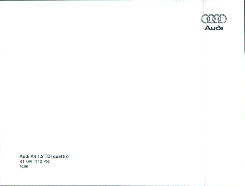 1996 Audi A4 1.9 TDI Quattro - Vintage Photograph