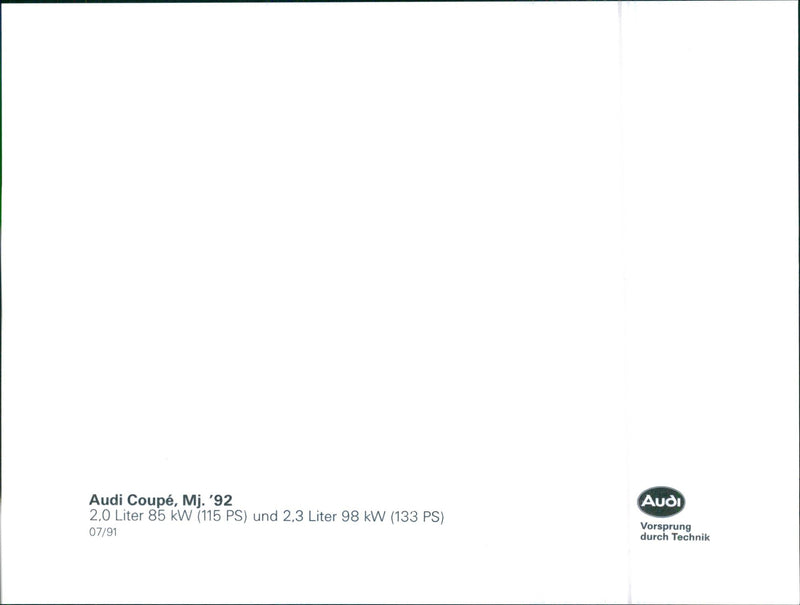1992 Audi Coupe, Mj. - Vintage Photograph