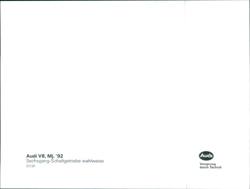 1992 Audi V8 Mj. - Vintage Photograph