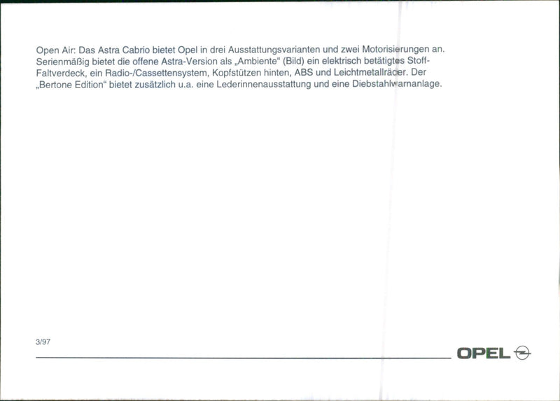 Opel Astra Cabrio - Vintage Photograph