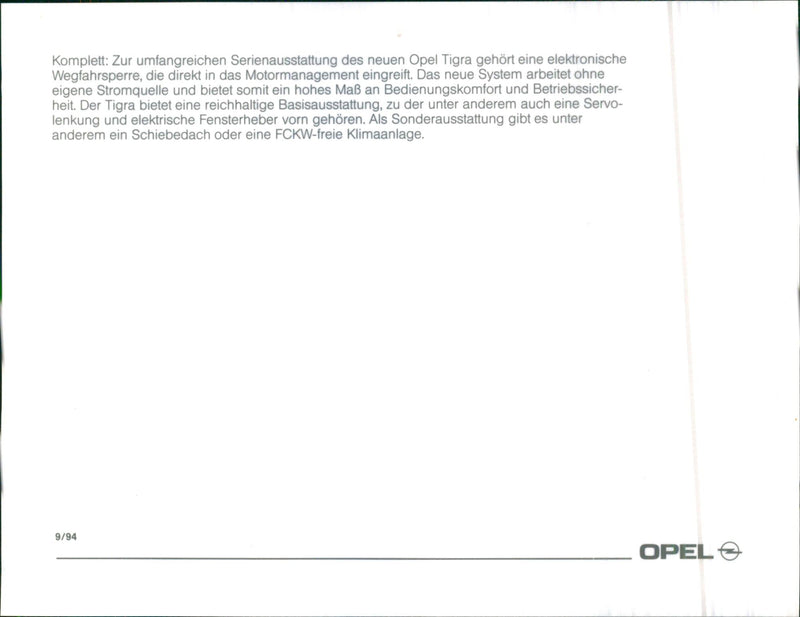 1994 Opel Tigra - Vintage Photograph