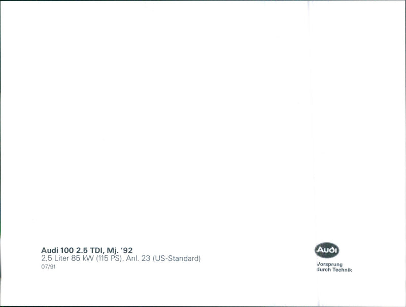 1992 Audi 100 2.5 TDI, Mj - Vintage Photograph