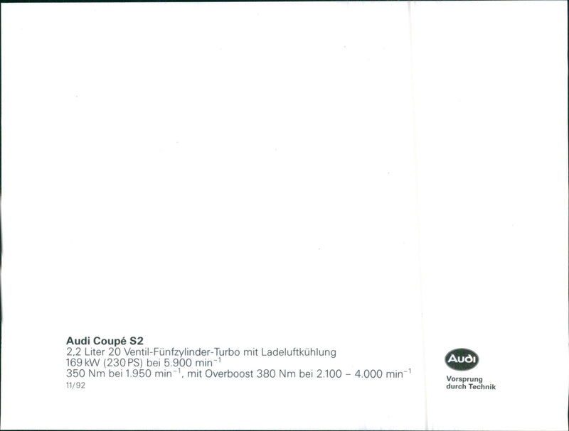 Audi Coupe S2 - Vintage Photograph