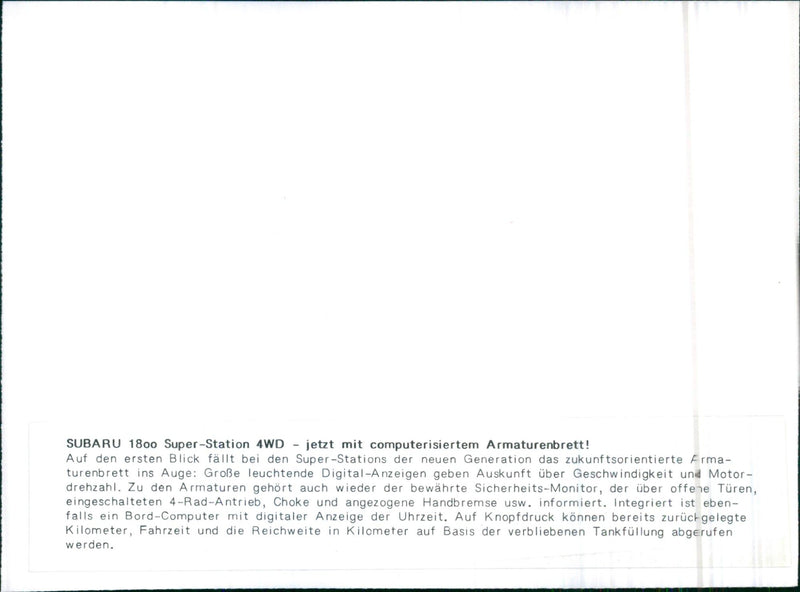 1970 Subaru 1800 Super-Station 4WD - Vintage Photograph