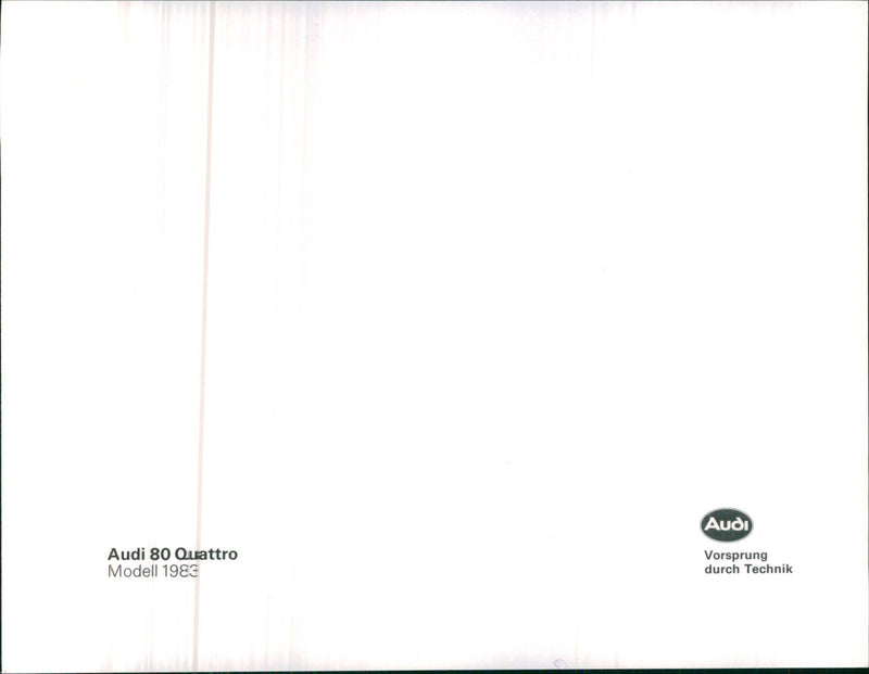 1983 Audi 80 Quattro - Vintage Photograph