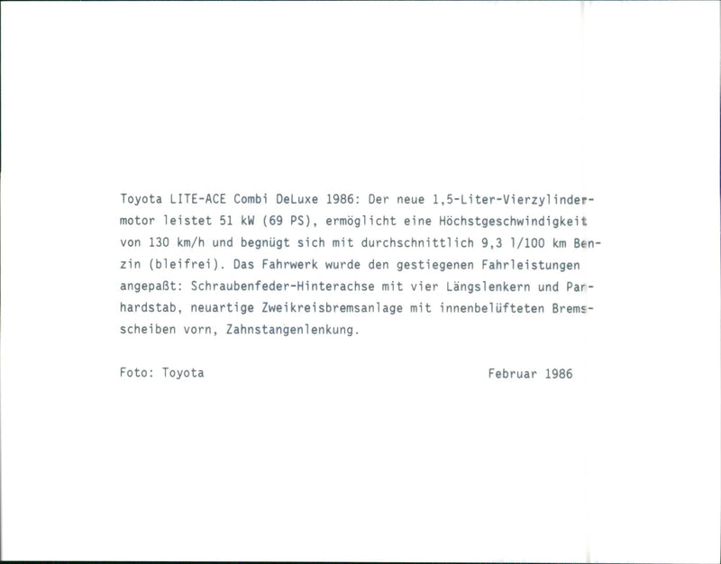 Toyota LITE-ACE - Vintage Photograph