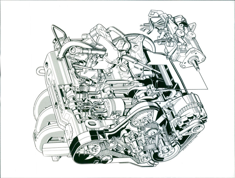 1.8 liter diesel engine - Vintage Photograph