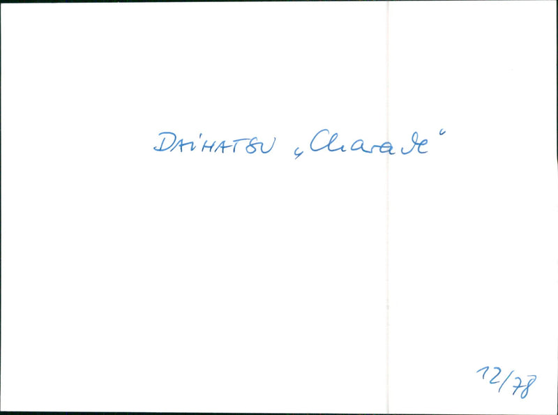 1978 Daihatsu Charade. - Vintage Photograph