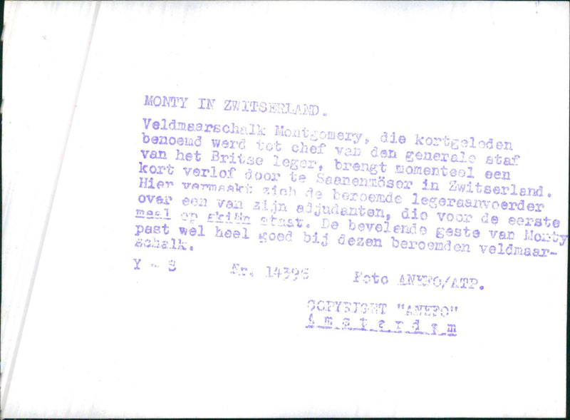 Field Marshal Bernard Law Montgomery - Vintage Photograph