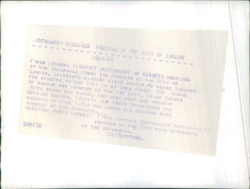 Field Marshal Bernard Montgomery - Vintage Photograph