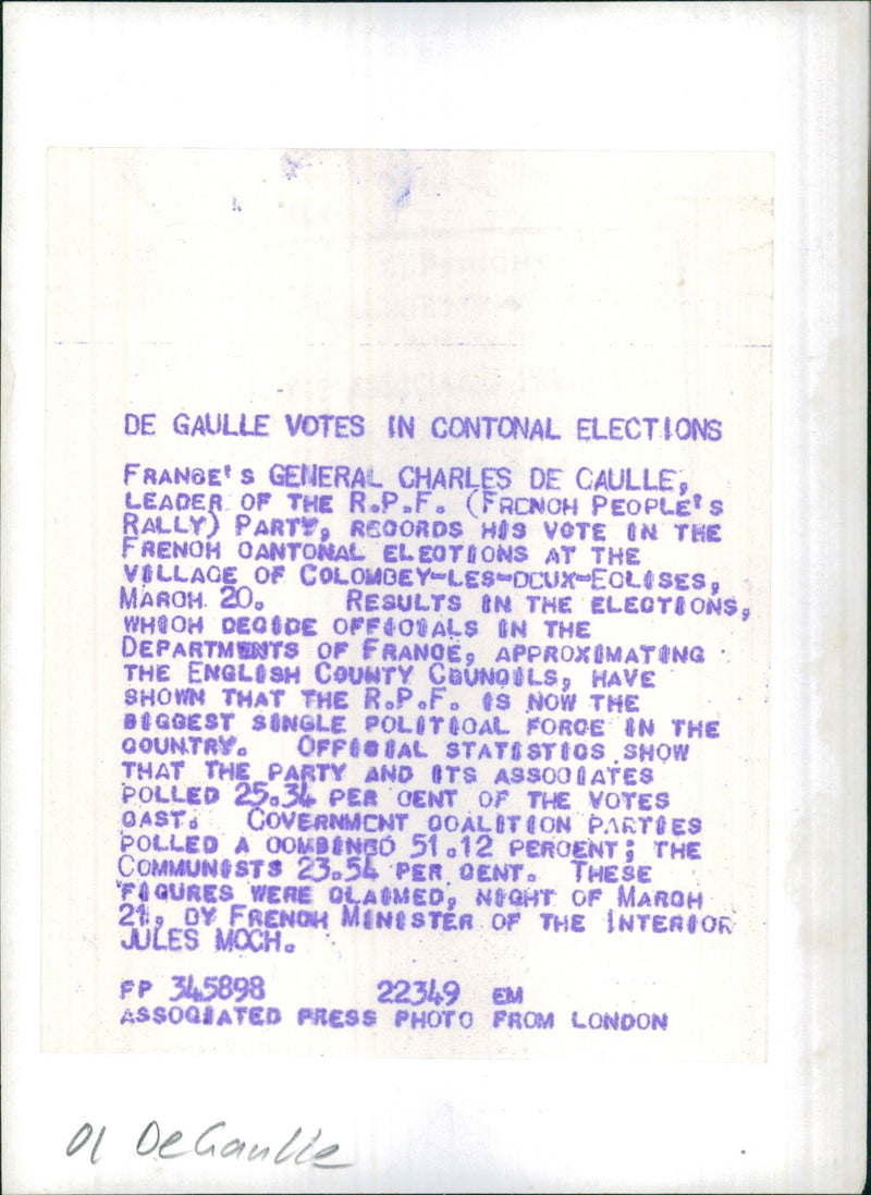 Charles De Gaulle - Vintage Photograph