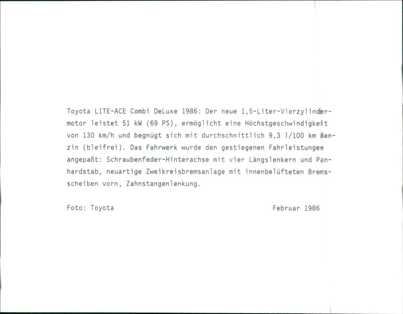 Toyota LITE-ACE - Vintage Photograph