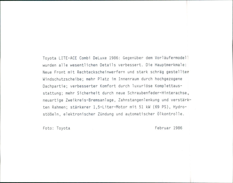 Toyota LITE-ACE - Vintage Photograph