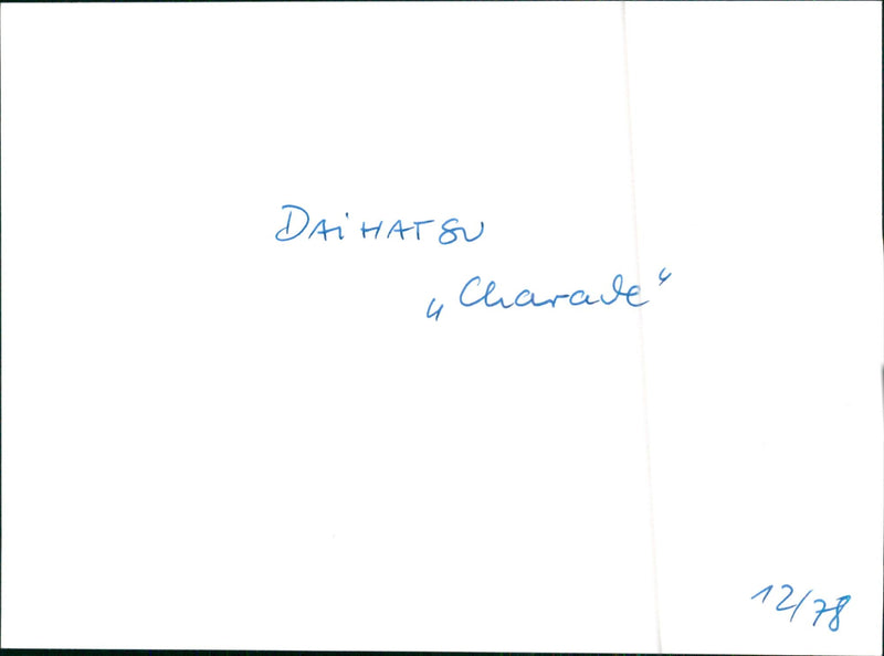 1978 Daihatsu Charade - Vintage Photograph