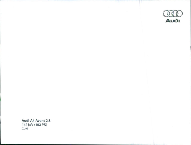 1996 Audi A4 Avant 2.8 - Vintage Photograph
