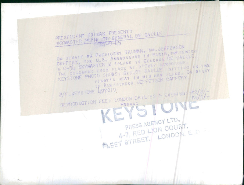 Charles De Gaulle in cockpit - Vintage Photograph